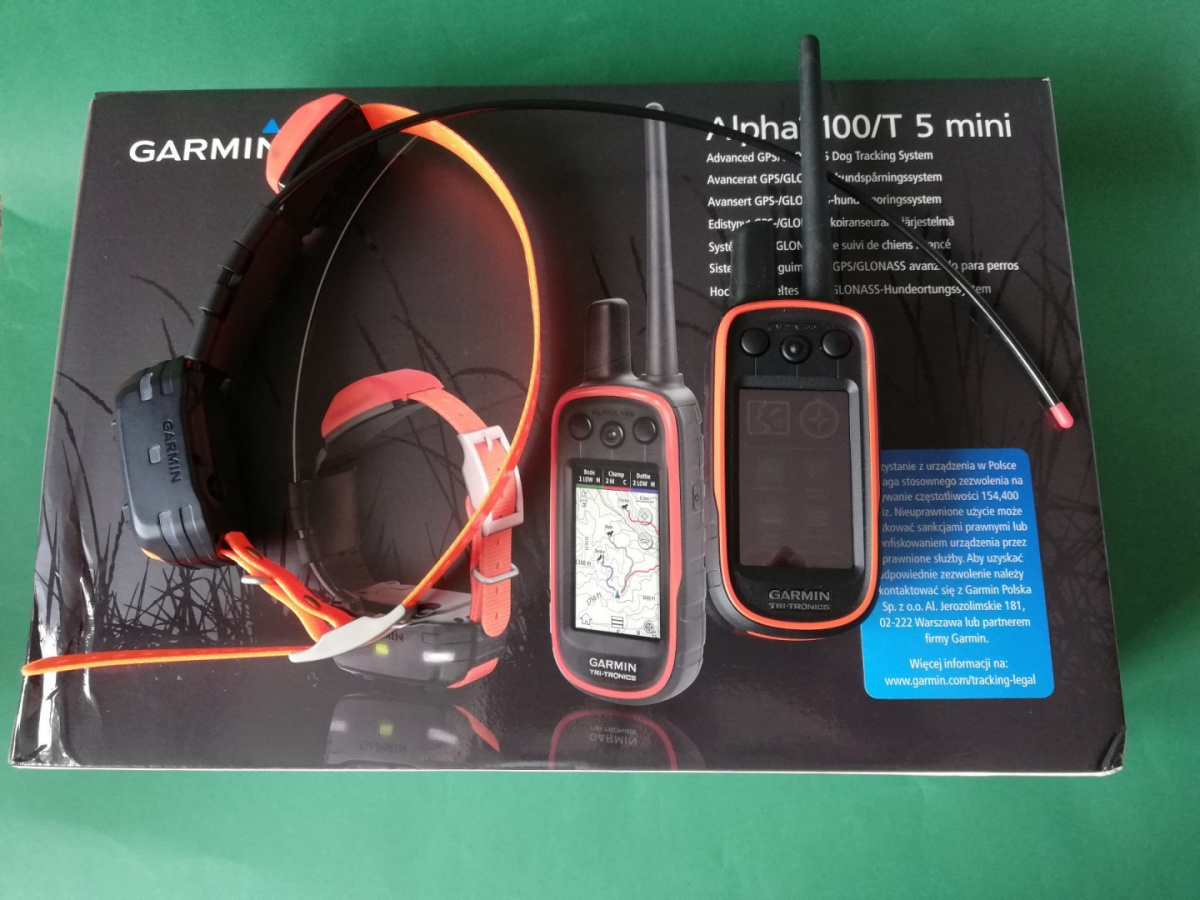 Garmin Alpha 100 z obrożą T5 Mini funkcją śledzenia psa Garmin Alpha 100 z obrożą T5 Mini funkcją śledzenia psa