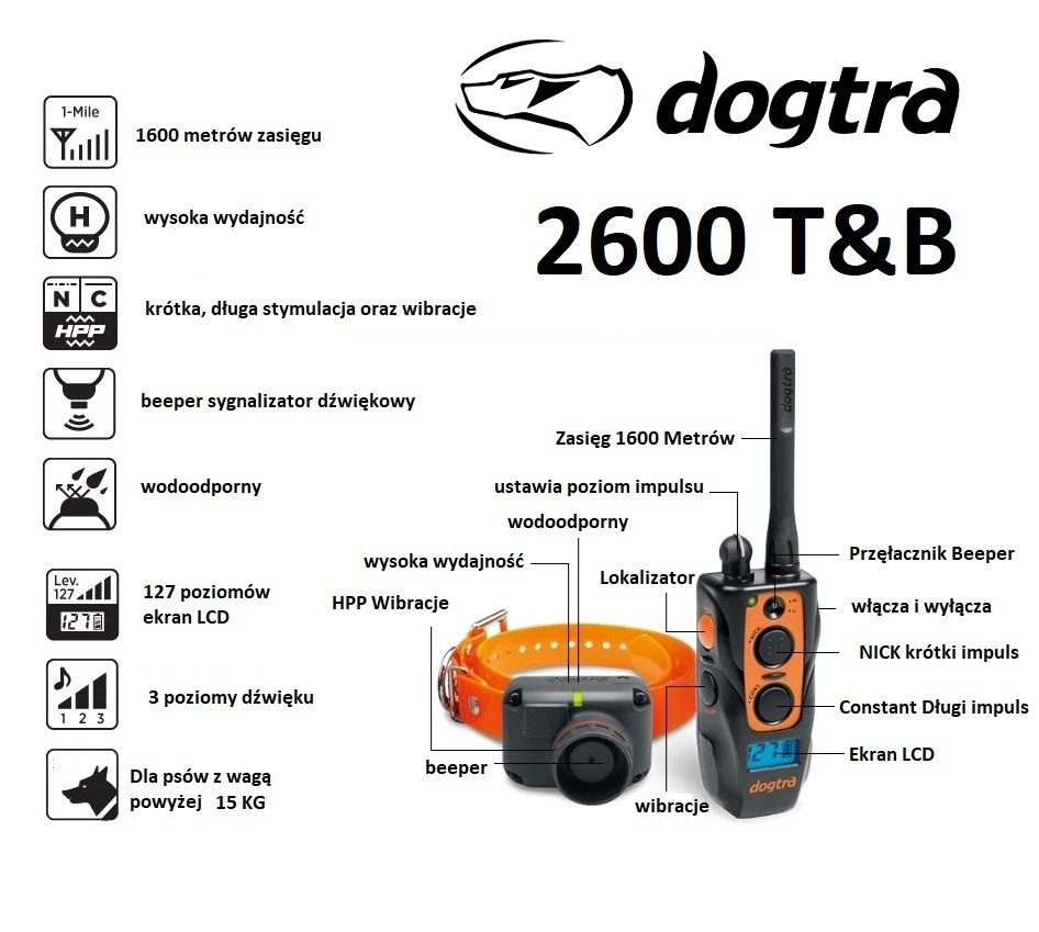 Elektroniczna obroża Dogtra 2600 T&B